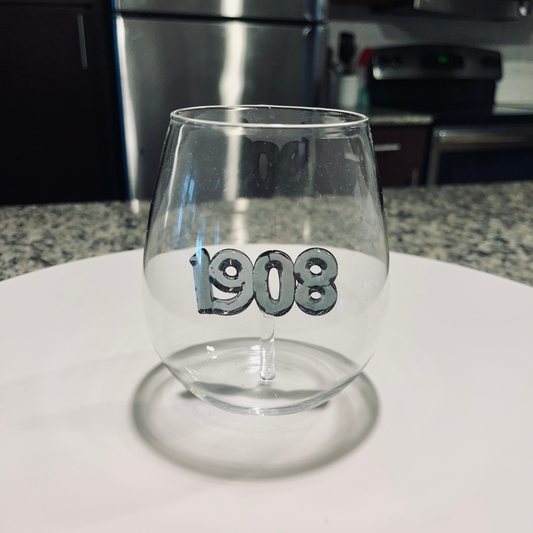 Black 1908 Stemless Wine Glass