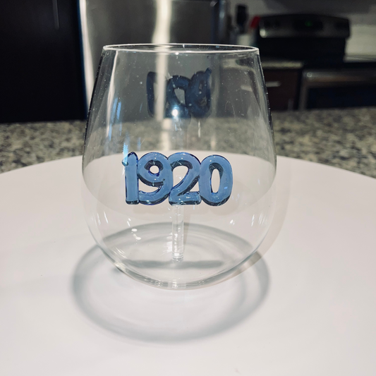 Blue 1920 Stemless Wine Glass