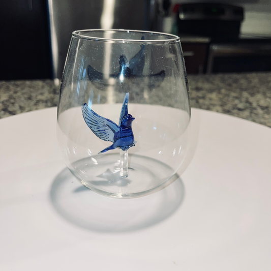 Blue Dove Stemless Wine Glass