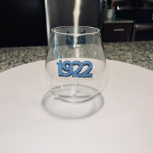 Load image into Gallery viewer, Blue 1922 Stemless Wine Glass
