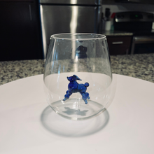 Load image into Gallery viewer, Blue Poodle Stemless Wine Glass
