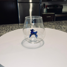 Load image into Gallery viewer, Blue Poodle Stemless Wine Glass
