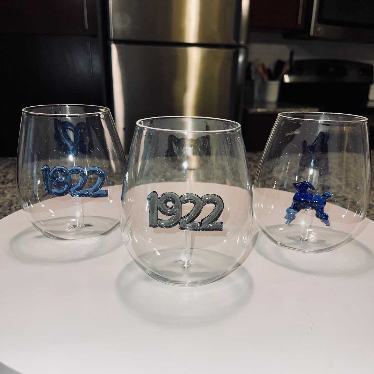 Blue 1922 Stemless Wine Glass