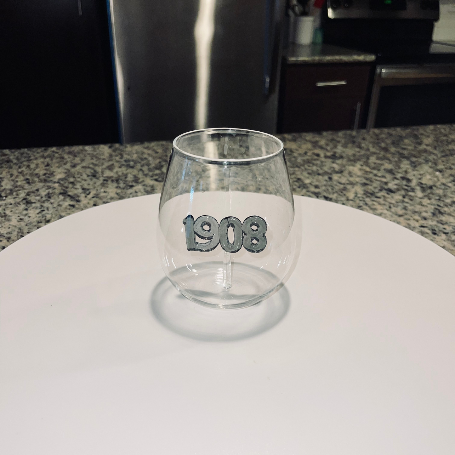 Black 1908 Stemless Wine Glass