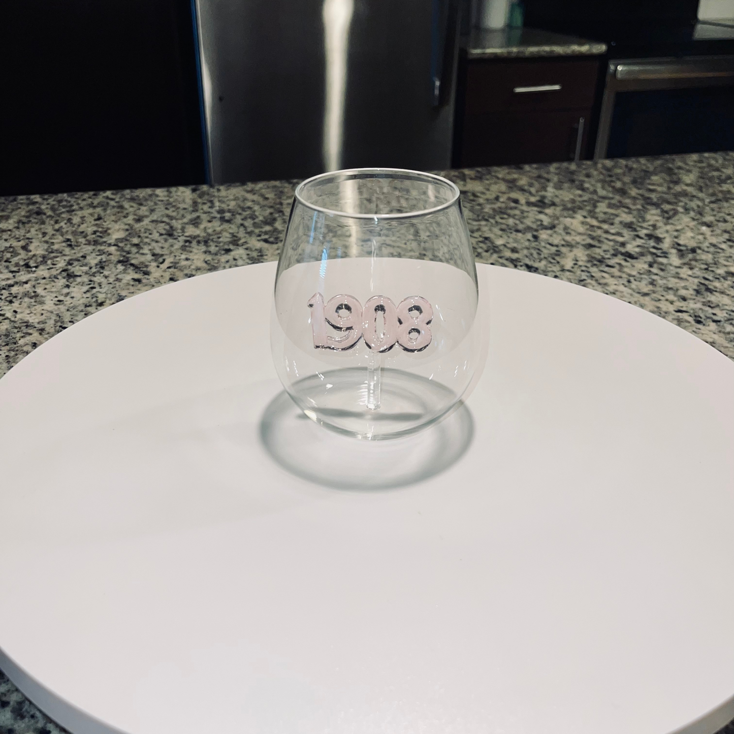 Pink 1908 Stemless Wine Glass