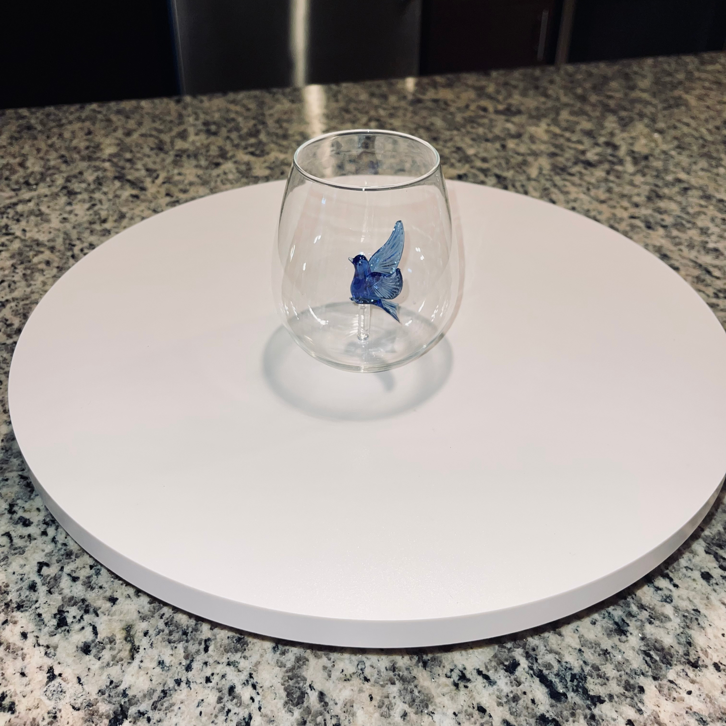 Blue Dove Stemless Wine Glass