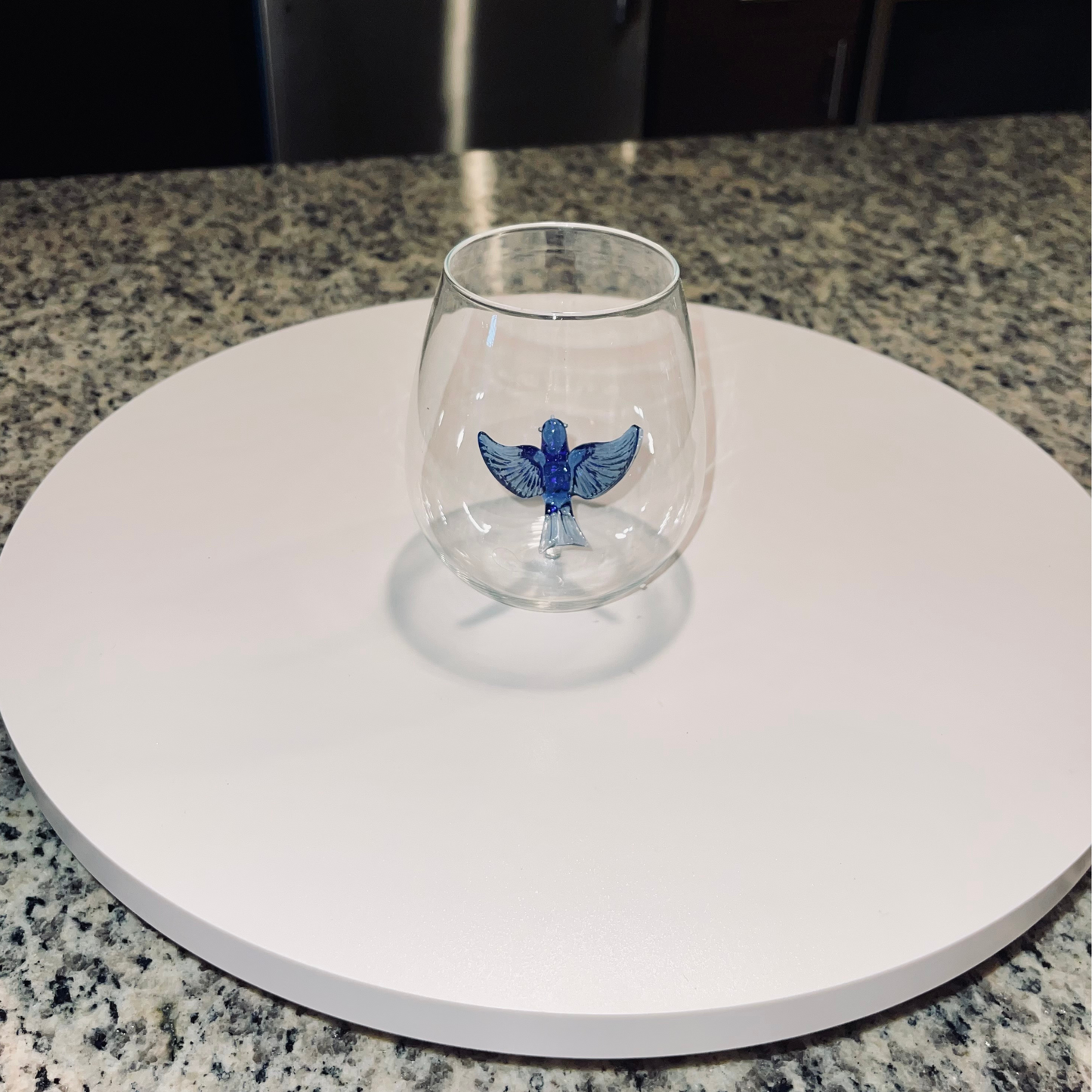 Blue Dove Stemless Wine Glass