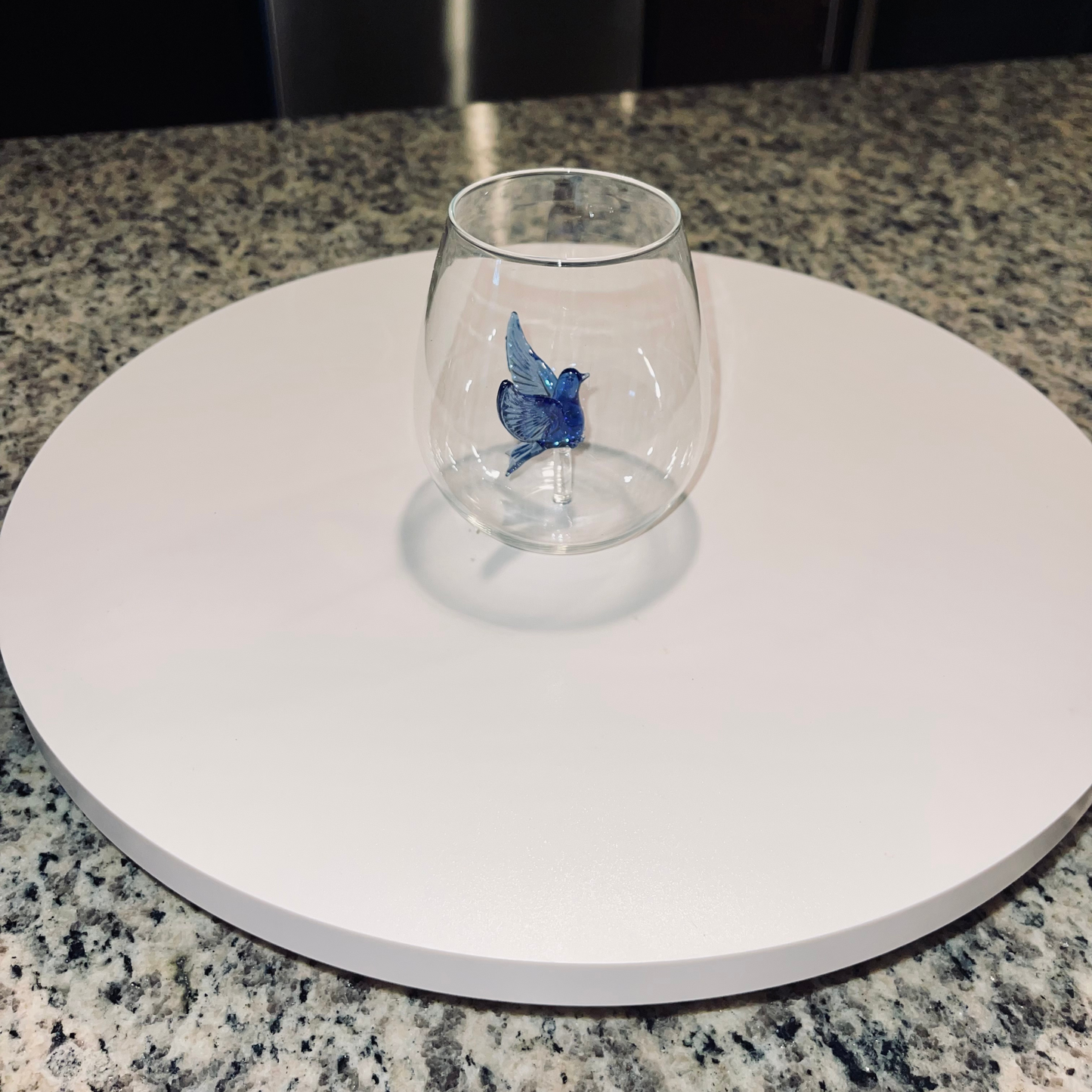 Blue Dove Stemless Wine Glass