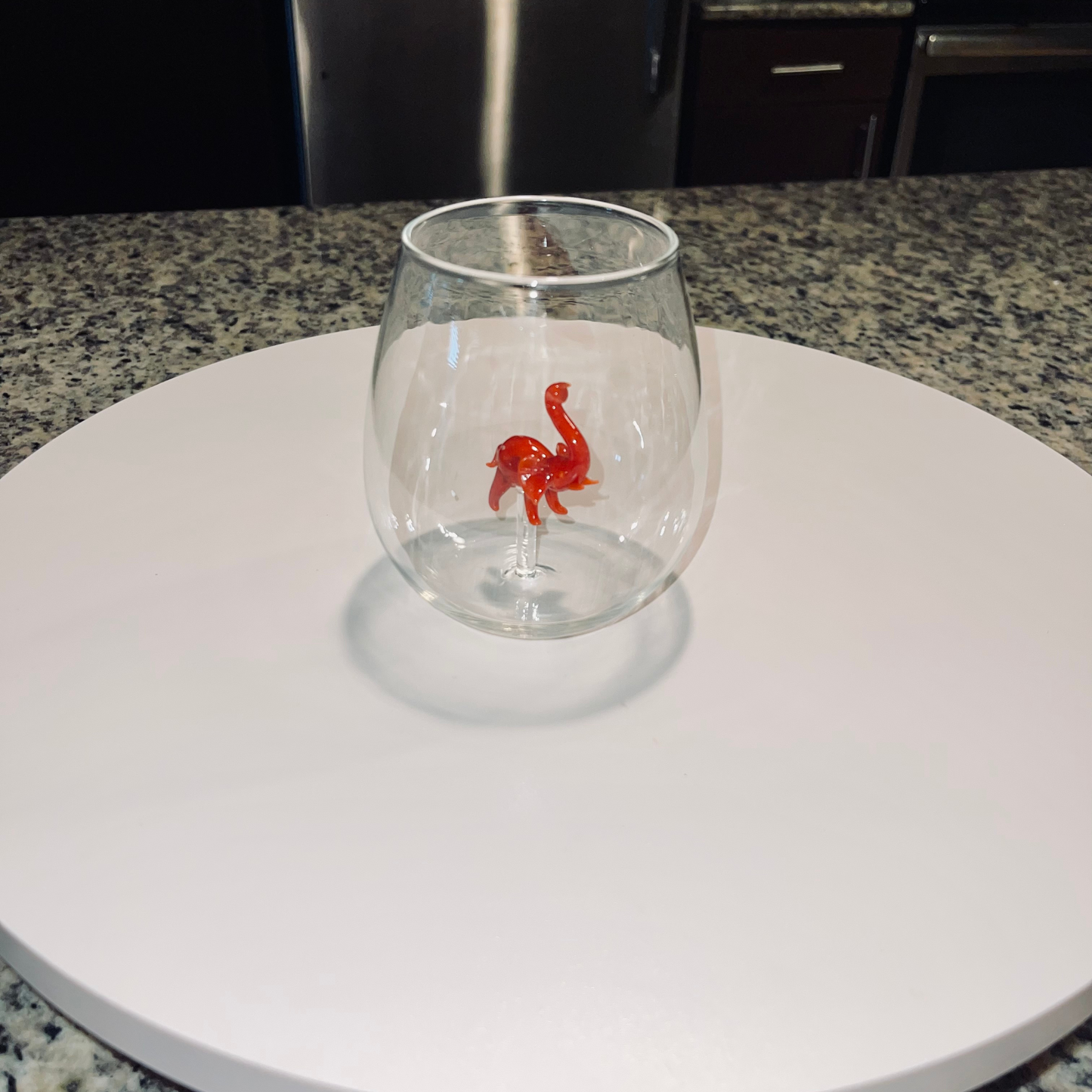 Red Elephant Stemless Wine Glass