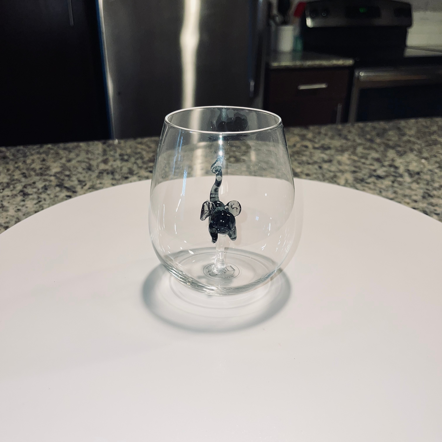 Black Elephant Stemless Wine Glass