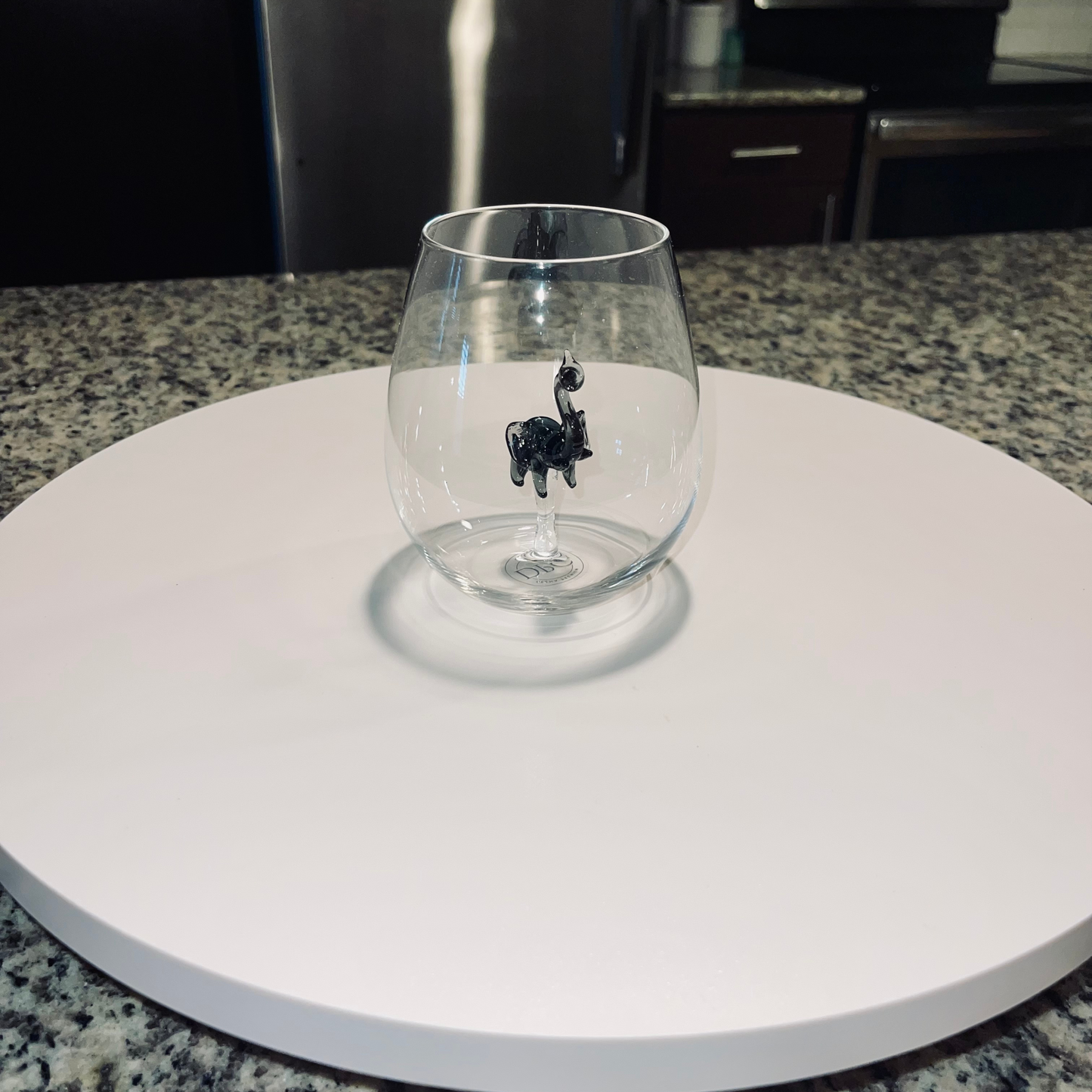 Black Elephant Stemless Wine Glass