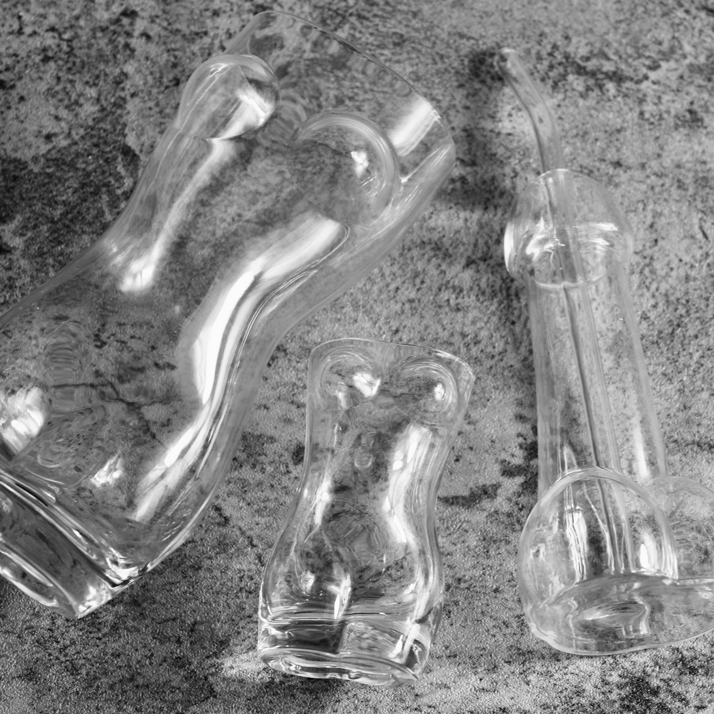 Male Figure Glass w/ Straw