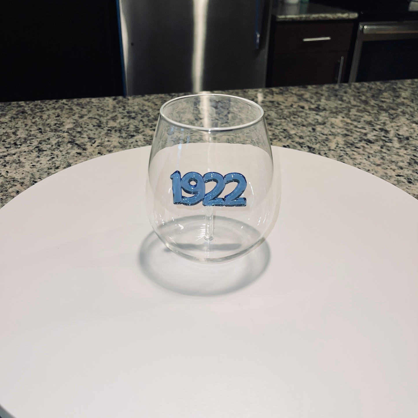 Blue 1922 Stemless Wine Glass