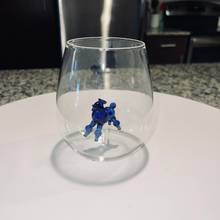 Load image into Gallery viewer, Blue Poodle Stemless Wine Glass
